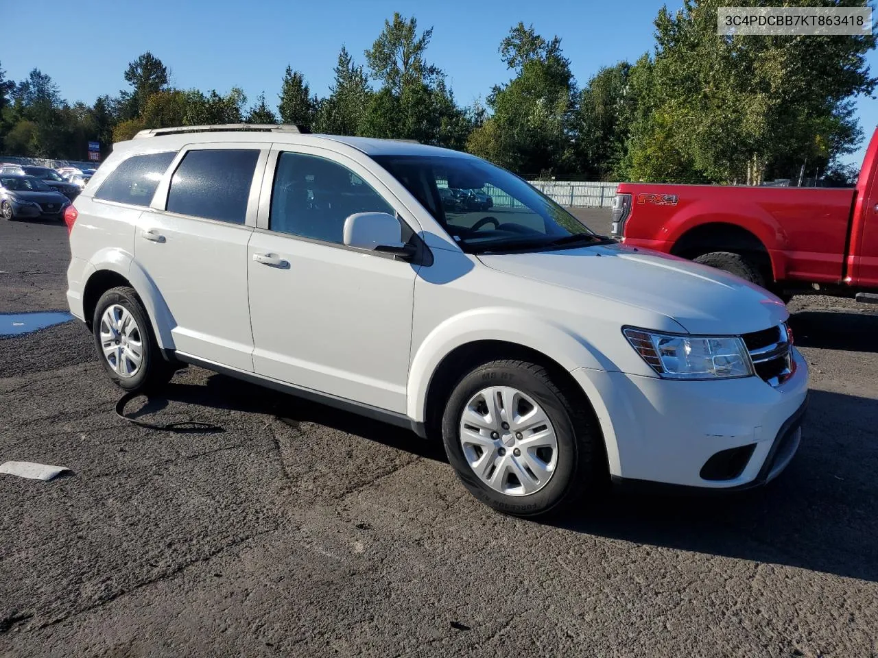 2019 Dodge Journey Se VIN: 3C4PDCBB7KT863418 Lot: 73586074