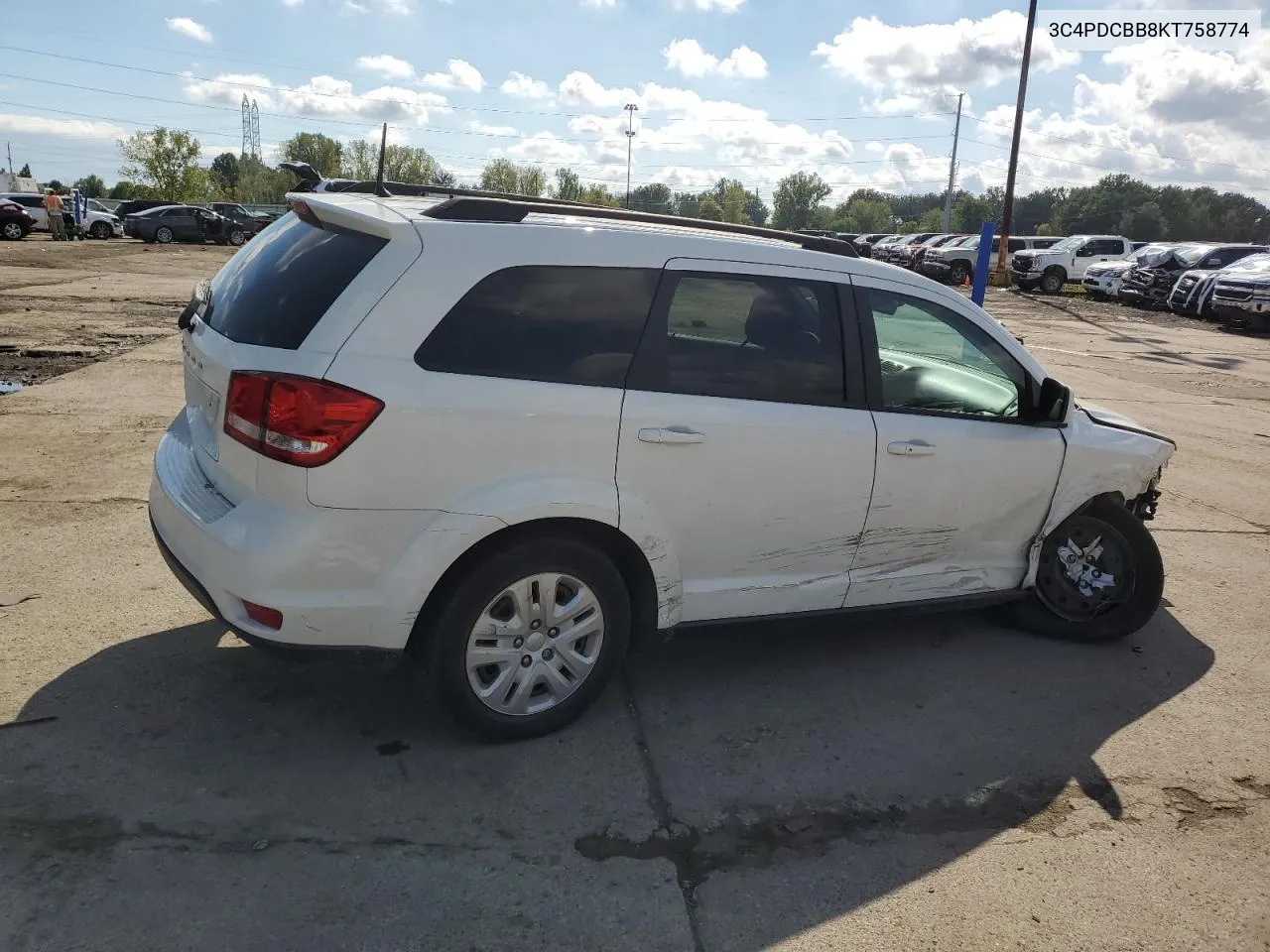 2019 Dodge Journey Se VIN: 3C4PDCBB8KT758774 Lot: 73682424