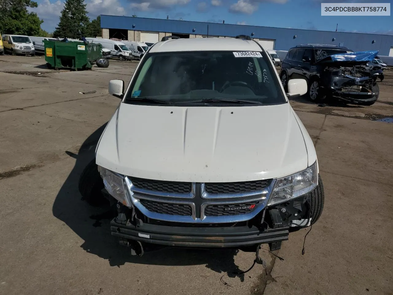 2019 Dodge Journey Se VIN: 3C4PDCBB8KT758774 Lot: 73682424