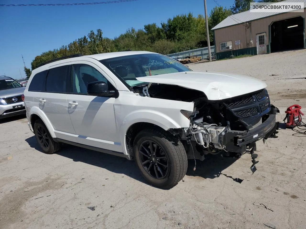 2019 Dodge Journey Se VIN: 3C4PDCBB6KT874300 Lot: 73689134