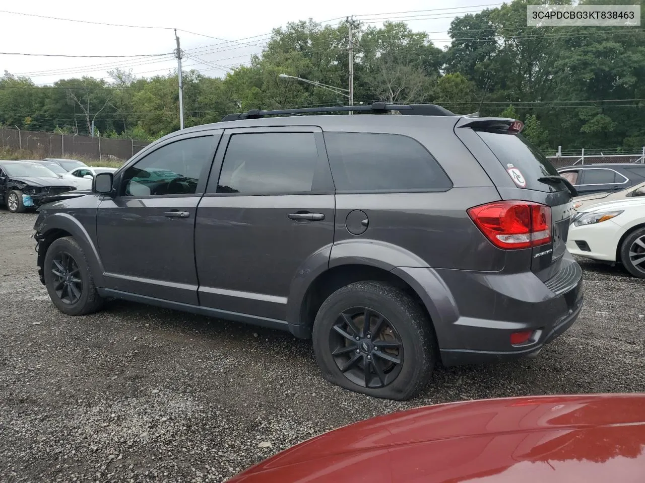 2019 Dodge Journey Se VIN: 3C4PDCBG3KT838463 Lot: 73831234