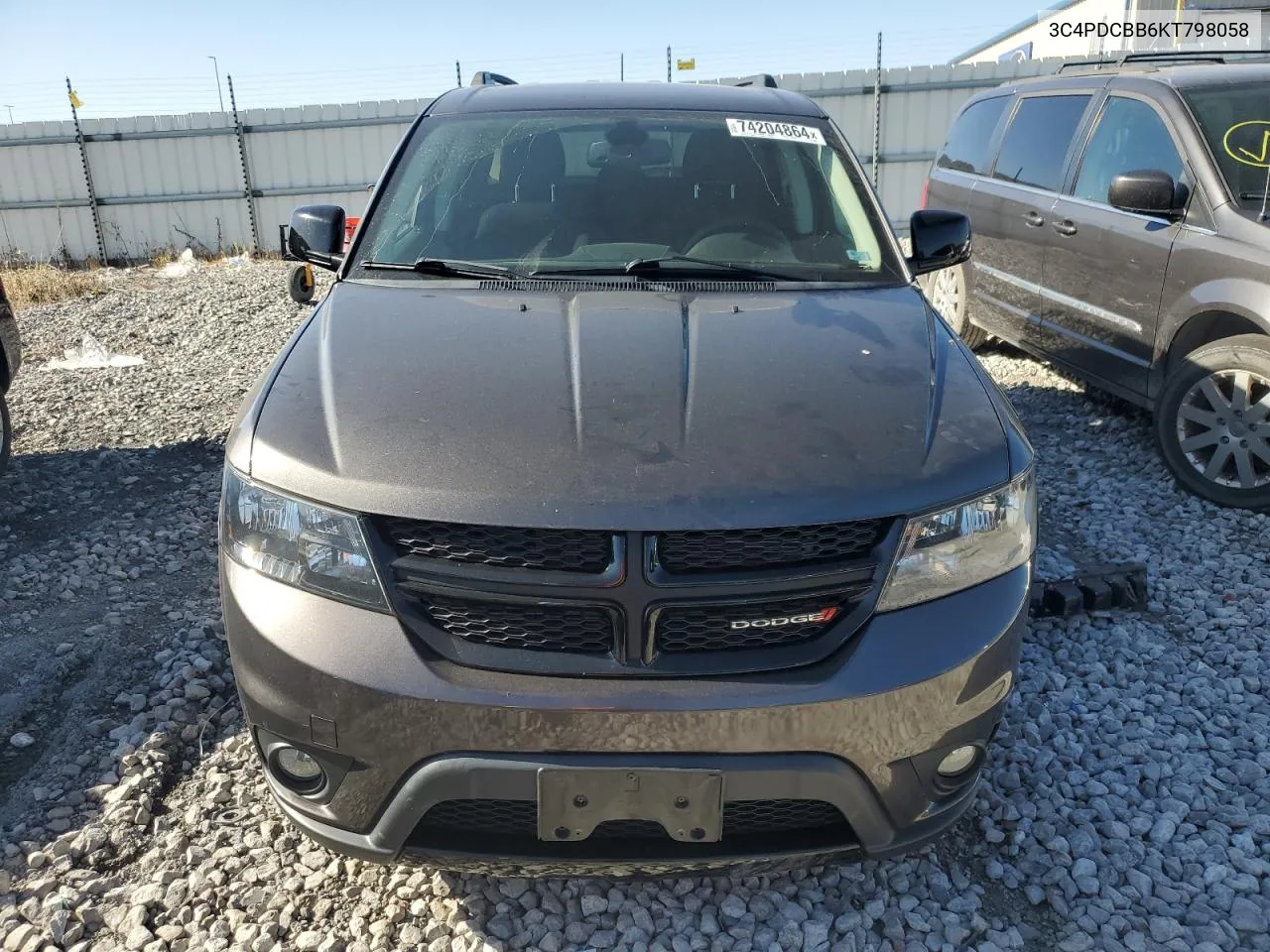 2019 Dodge Journey Se VIN: 3C4PDCBB6KT798058 Lot: 74204864