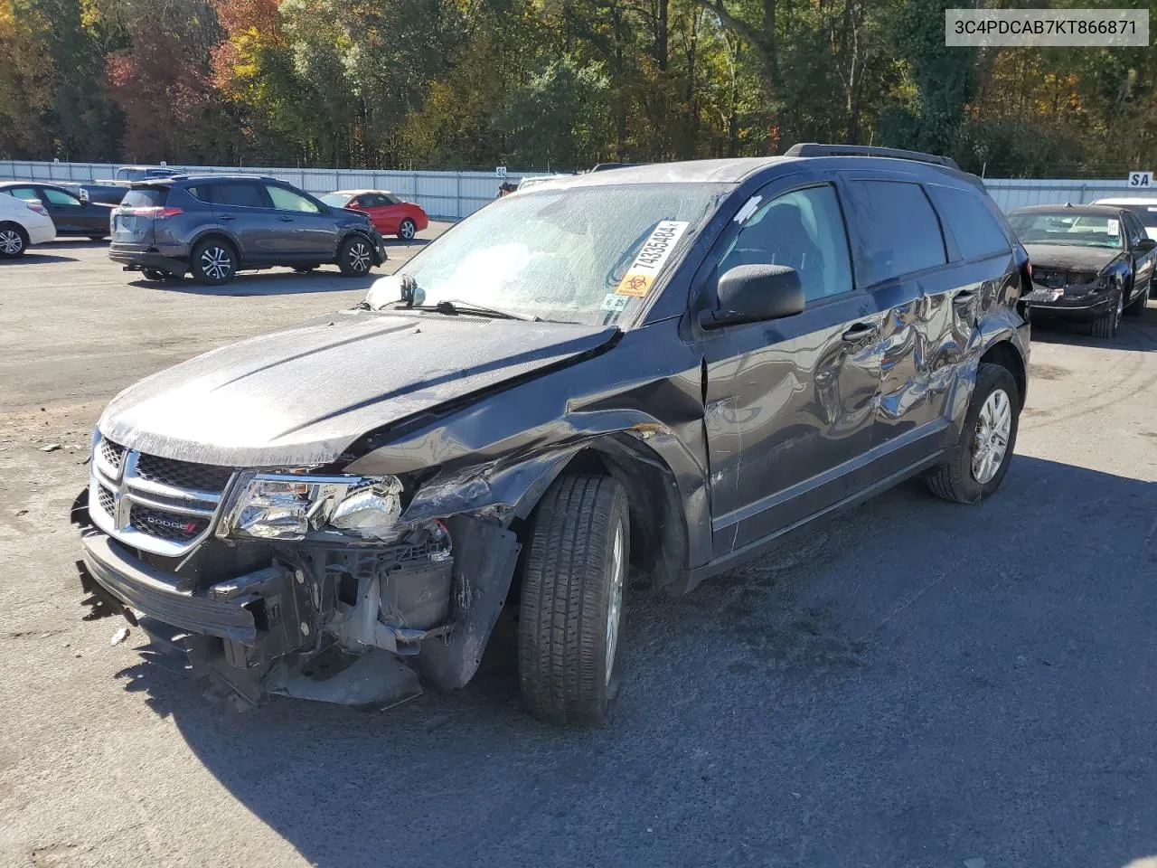 2019 Dodge Journey Se VIN: 3C4PDCAB7KT866871 Lot: 74335484