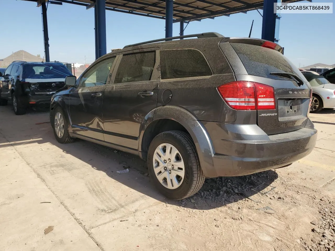 2019 Dodge Journey Se VIN: 3C4PDCAB5KT868439 Lot: 74855724