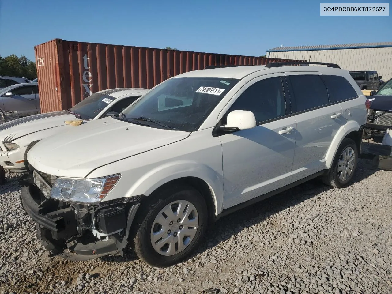 2019 Dodge Journey Se VIN: 3C4PDCBB6KT872627 Lot: 74986914