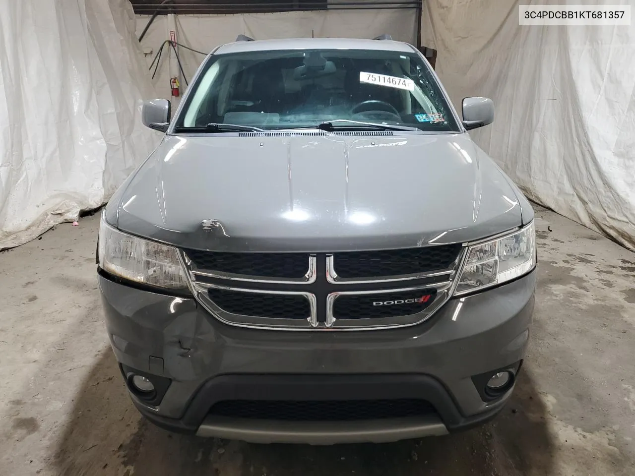 2019 Dodge Journey Se VIN: 3C4PDCBB1KT681357 Lot: 75114674