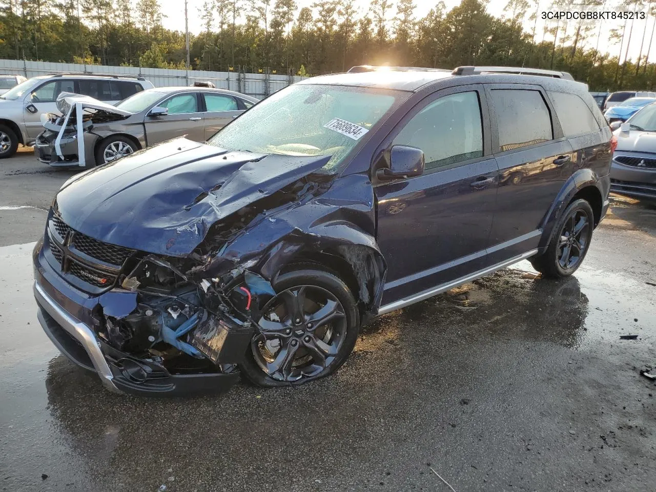 2019 Dodge Journey Crossroad VIN: 3C4PDCGB8KT845213 Lot: 75689634