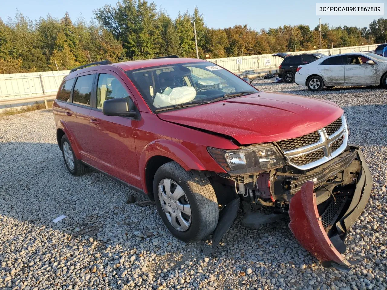 2019 Dodge Journey Se VIN: 3C4PDCAB9KT867889 Lot: 77380214