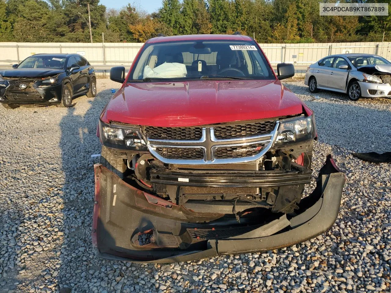 2019 Dodge Journey Se VIN: 3C4PDCAB9KT867889 Lot: 77380214