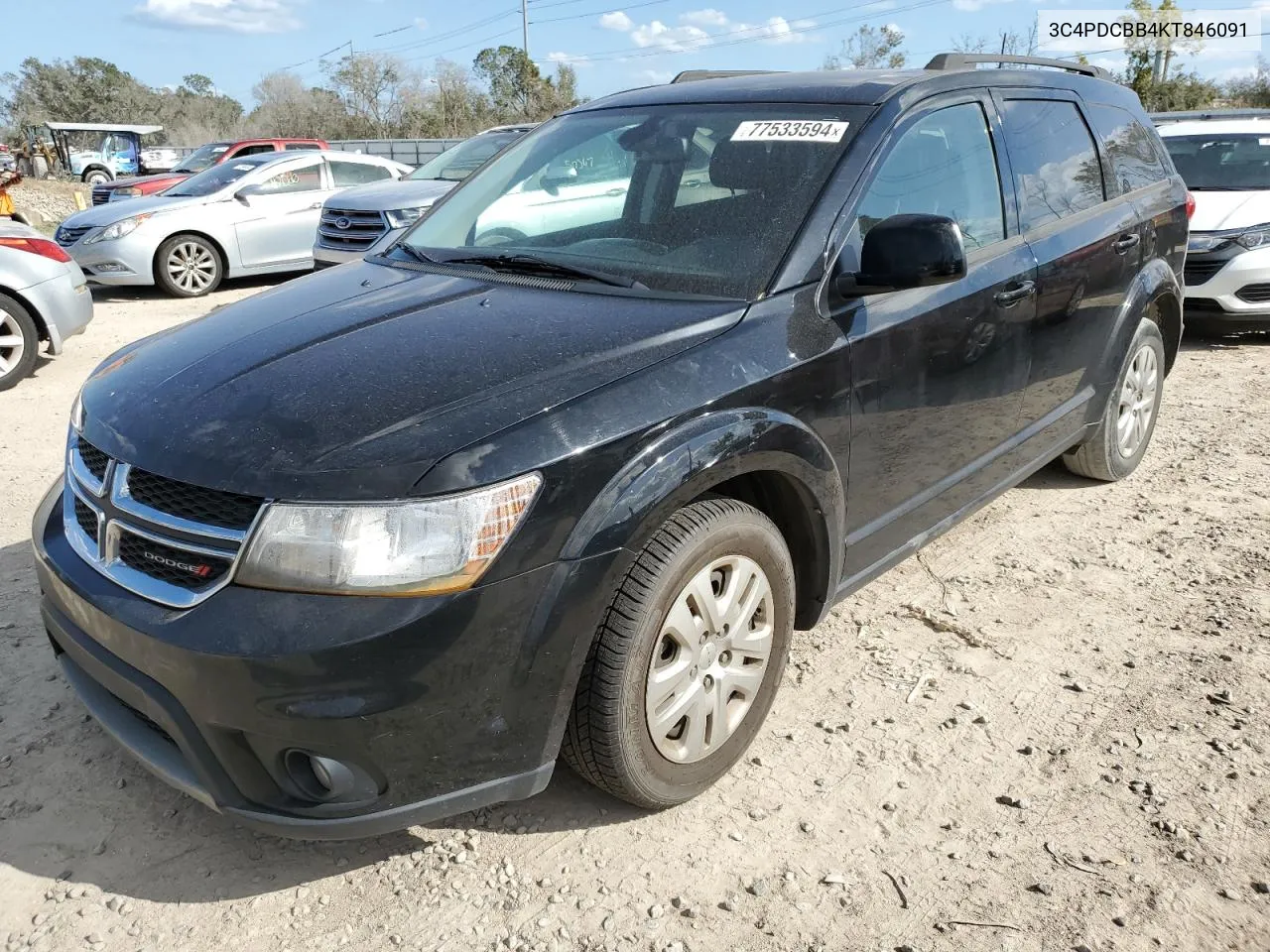 2019 Dodge Journey Se VIN: 3C4PDCBB4KT846091 Lot: 77533594