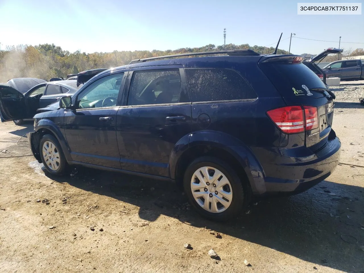 2019 Dodge Journey Se VIN: 3C4PDCAB7KT751137 Lot: 77609924