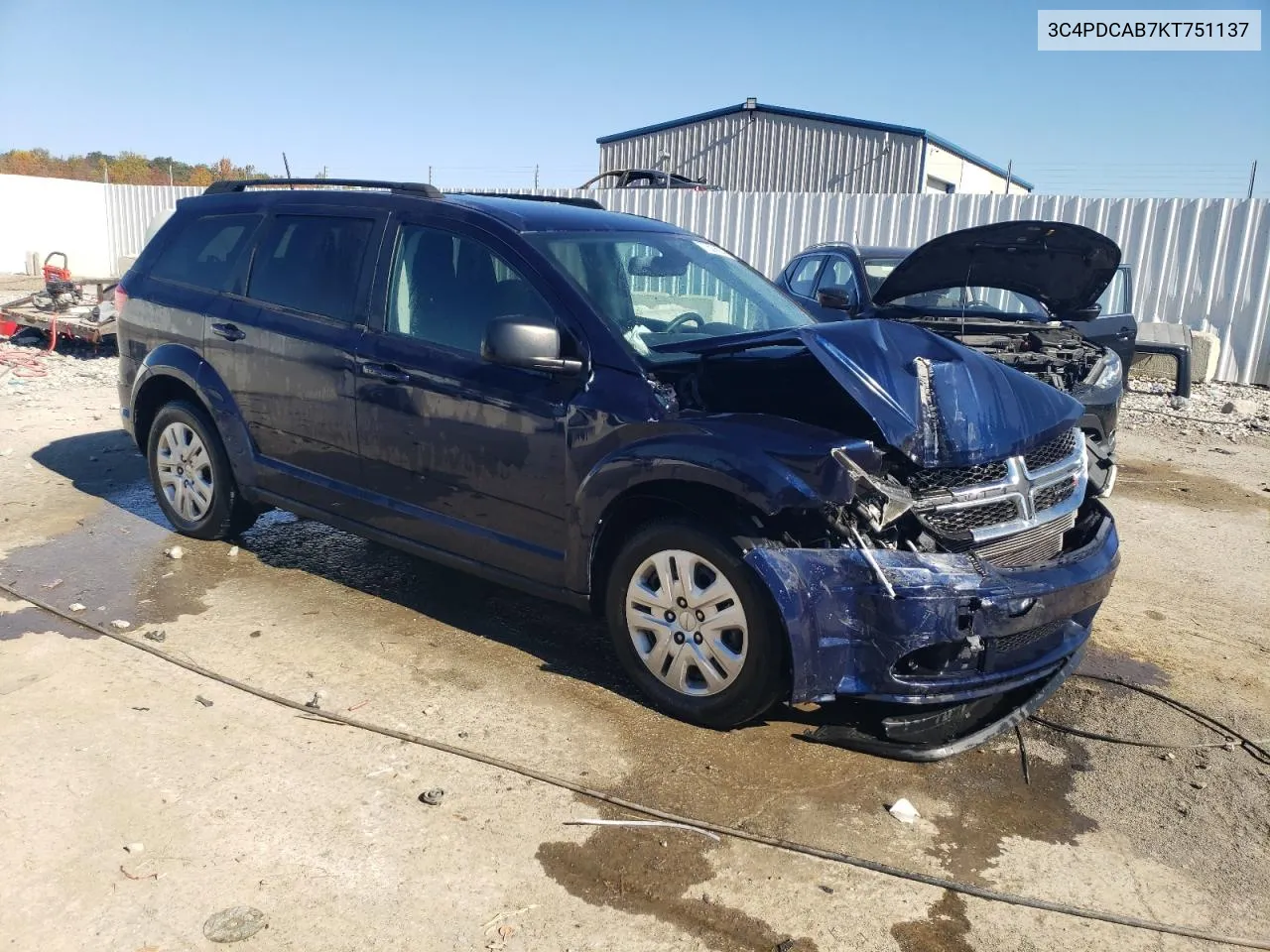 3C4PDCAB7KT751137 2019 Dodge Journey Se