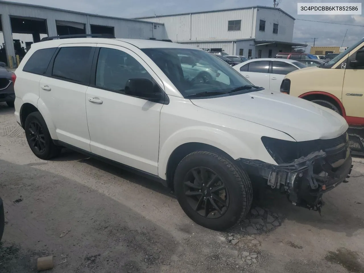 2019 Dodge Journey Se VIN: 3C4PDCBB6KT852586 Lot: 77862984