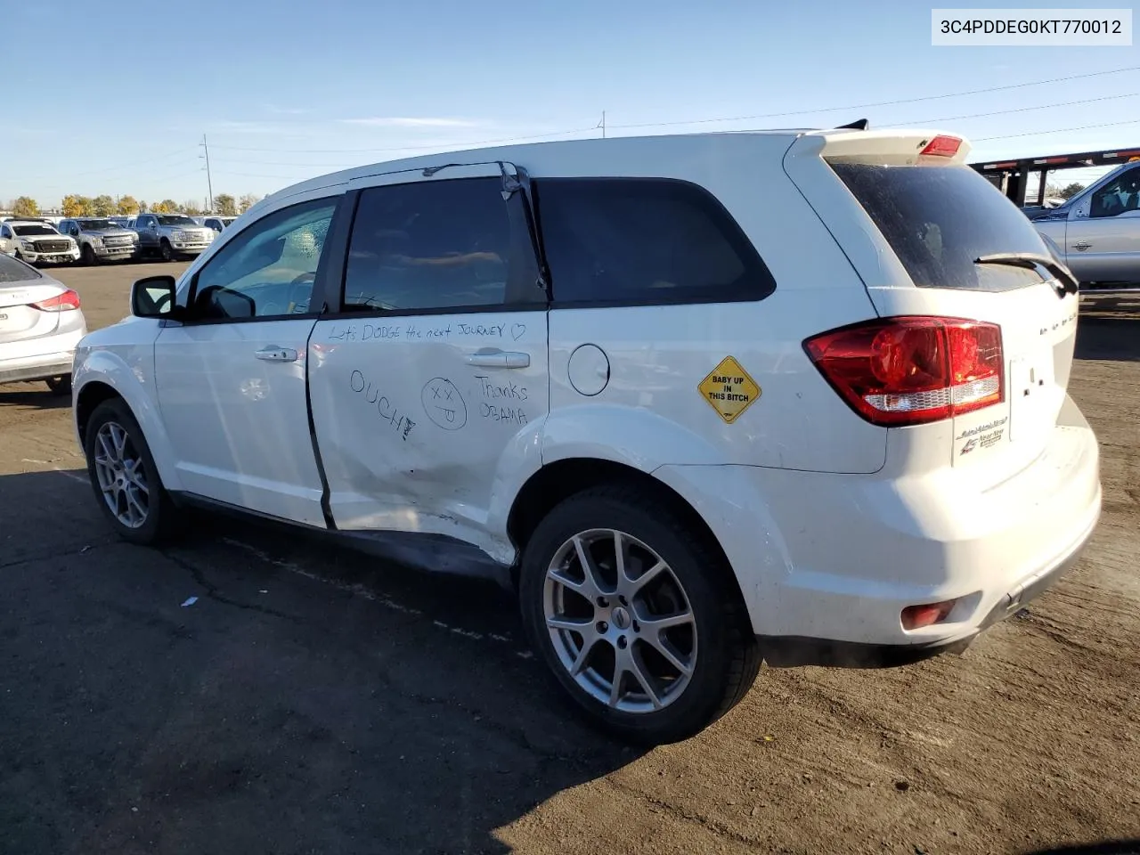 2019 Dodge Journey Gt VIN: 3C4PDDEG0KT770012 Lot: 79256624