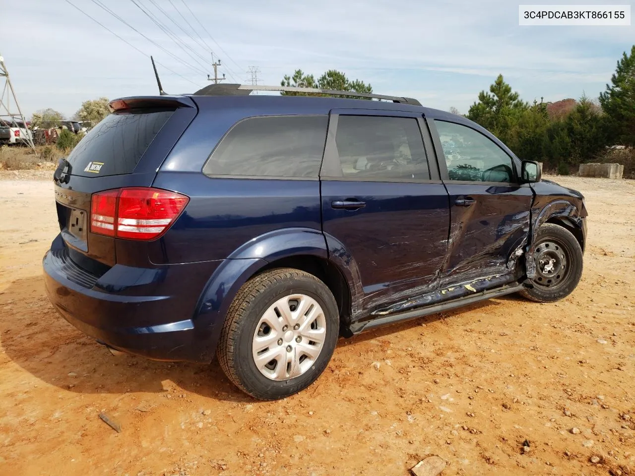 2019 Dodge Journey Se VIN: 3C4PDCAB3KT866155 Lot: 81200714