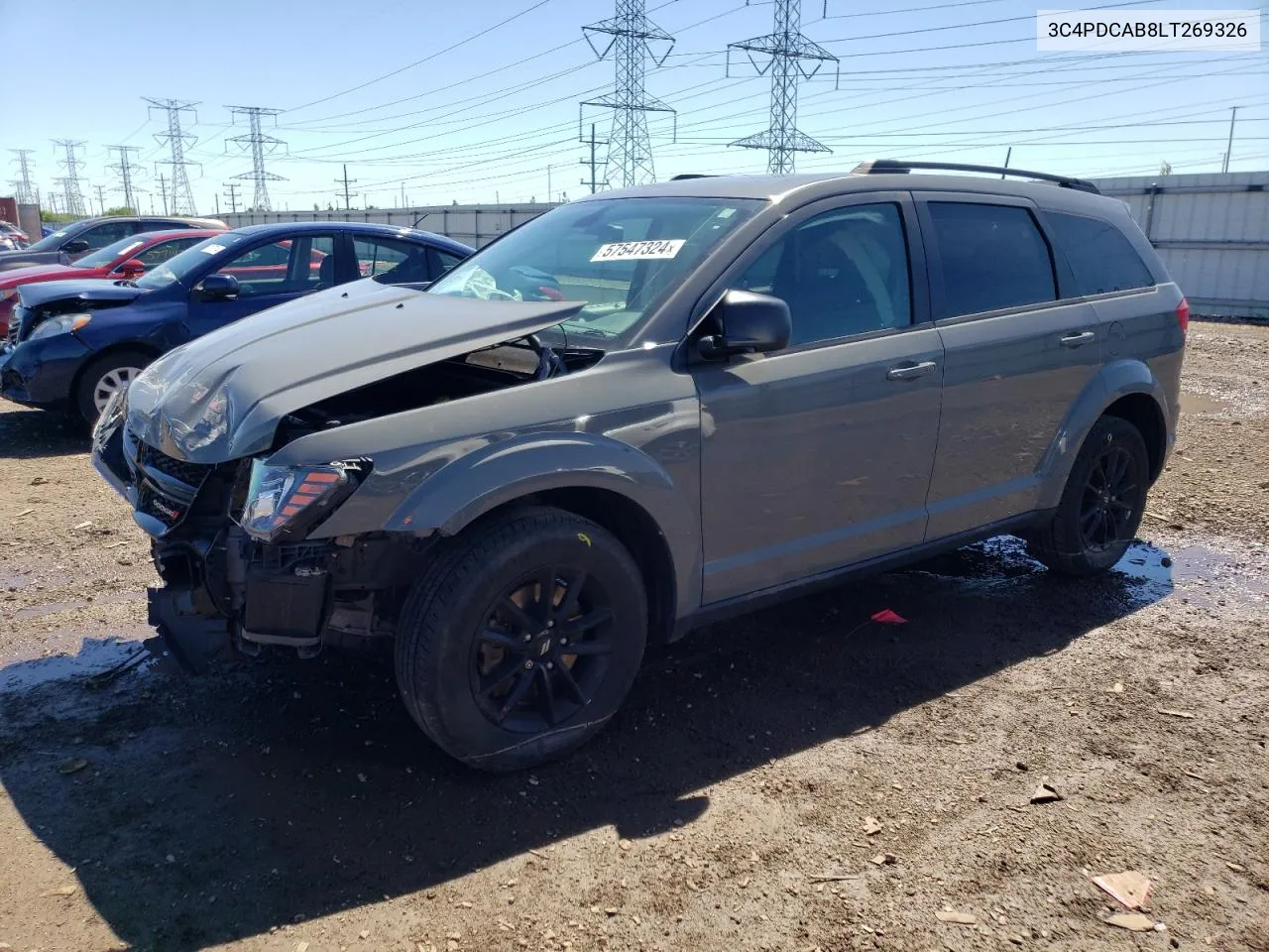 2020 Dodge Journey Se VIN: 3C4PDCAB8LT269326 Lot: 57547324