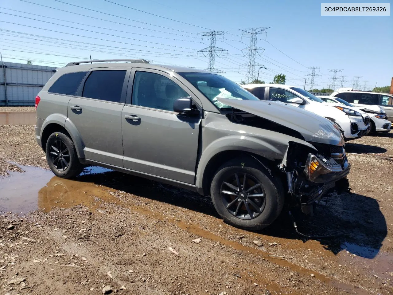 2020 Dodge Journey Se VIN: 3C4PDCAB8LT269326 Lot: 57547324