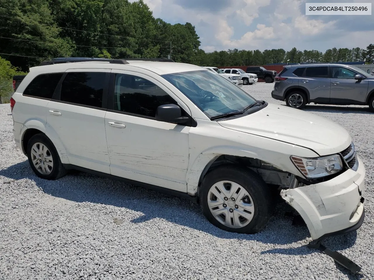 2020 Dodge Journey Se VIN: 3C4PDCAB4LT250496 Lot: 62808024