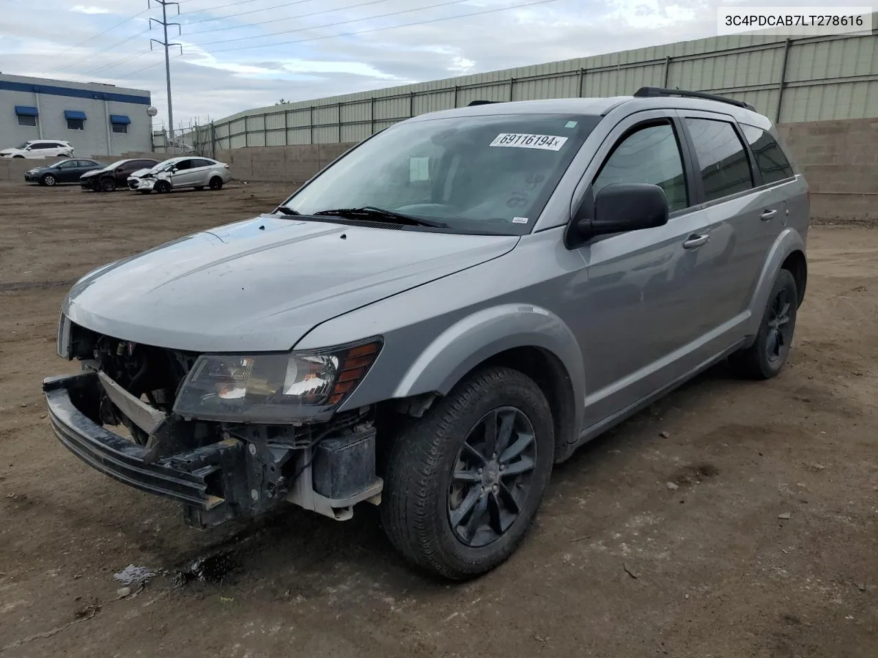 2020 Dodge Journey Se VIN: 3C4PDCAB7LT278616 Lot: 69116194