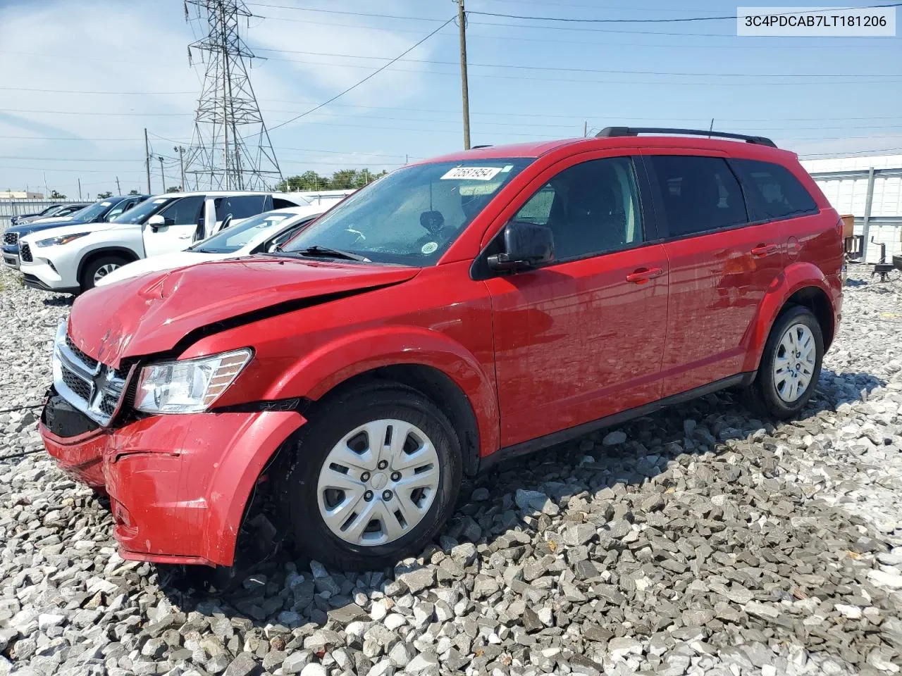 2020 Dodge Journey Se VIN: 3C4PDCAB7LT181206 Lot: 70581954