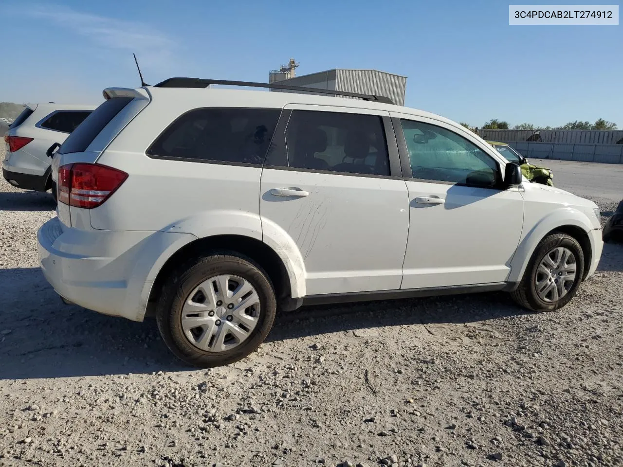 2020 Dodge Journey Se VIN: 3C4PDCAB2LT274912 Lot: 71612684