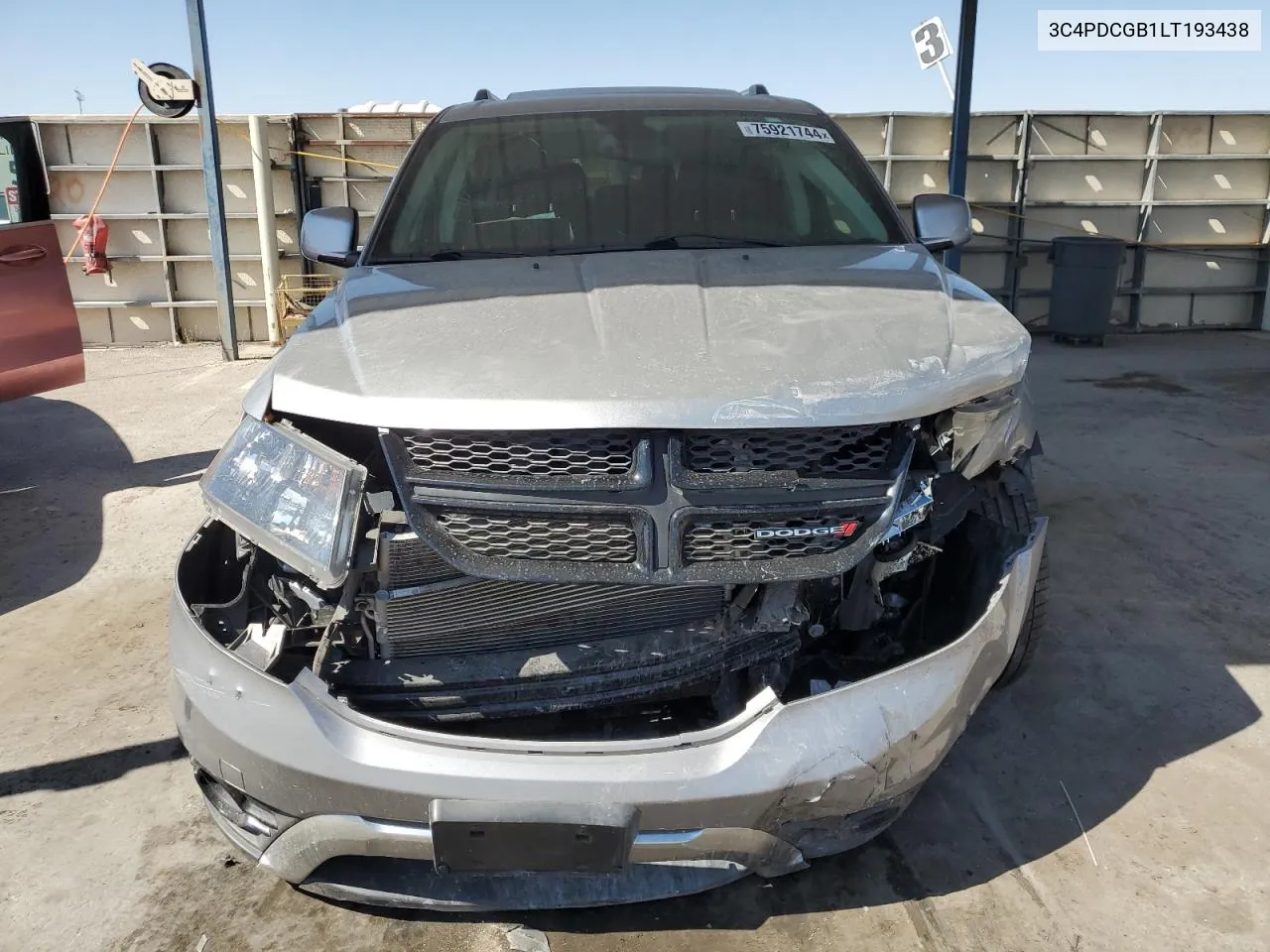 2020 Dodge Journey Crossroad VIN: 3C4PDCGB1LT193438 Lot: 75921744