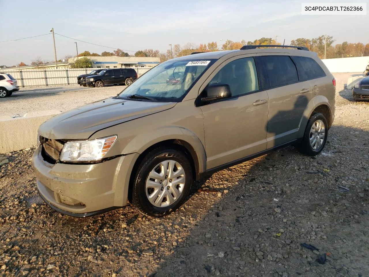 2020 Dodge Journey Se VIN: 3C4PDCAB7LT262366 Lot: 76485164