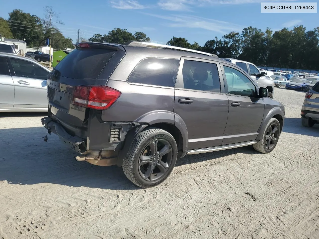 2020 Dodge Journey Crossroad VIN: 3C4PDCGB8LT268443 Lot: 77852774