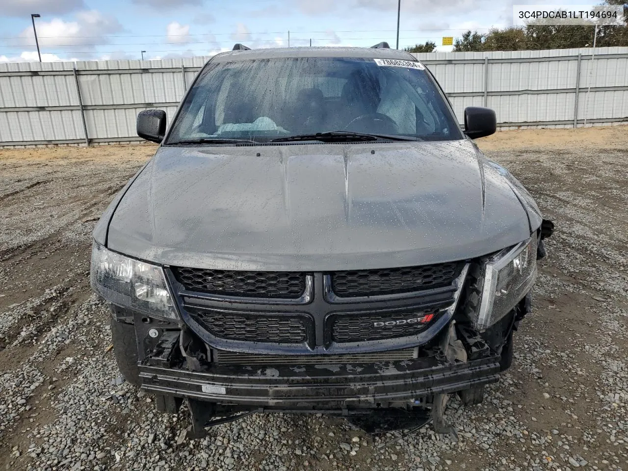 2020 Dodge Journey Se VIN: 3C4PDCAB1LT194694 Lot: 78685384