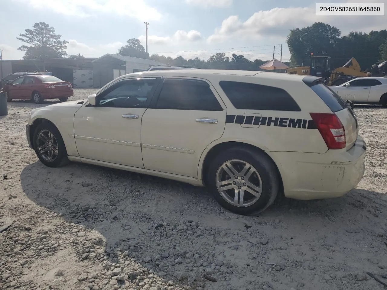 2005 Dodge Magnum R/T VIN: 2D4GV58265H645860 Lot: 66550454