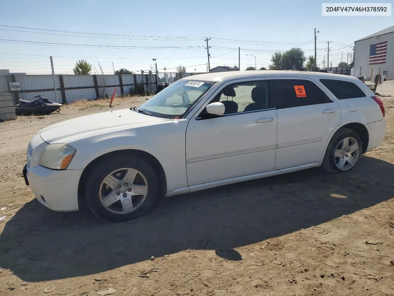 2006 Dodge Magnum Sxt VIN: 2D4FV47V46H378592 Lot: 69456074