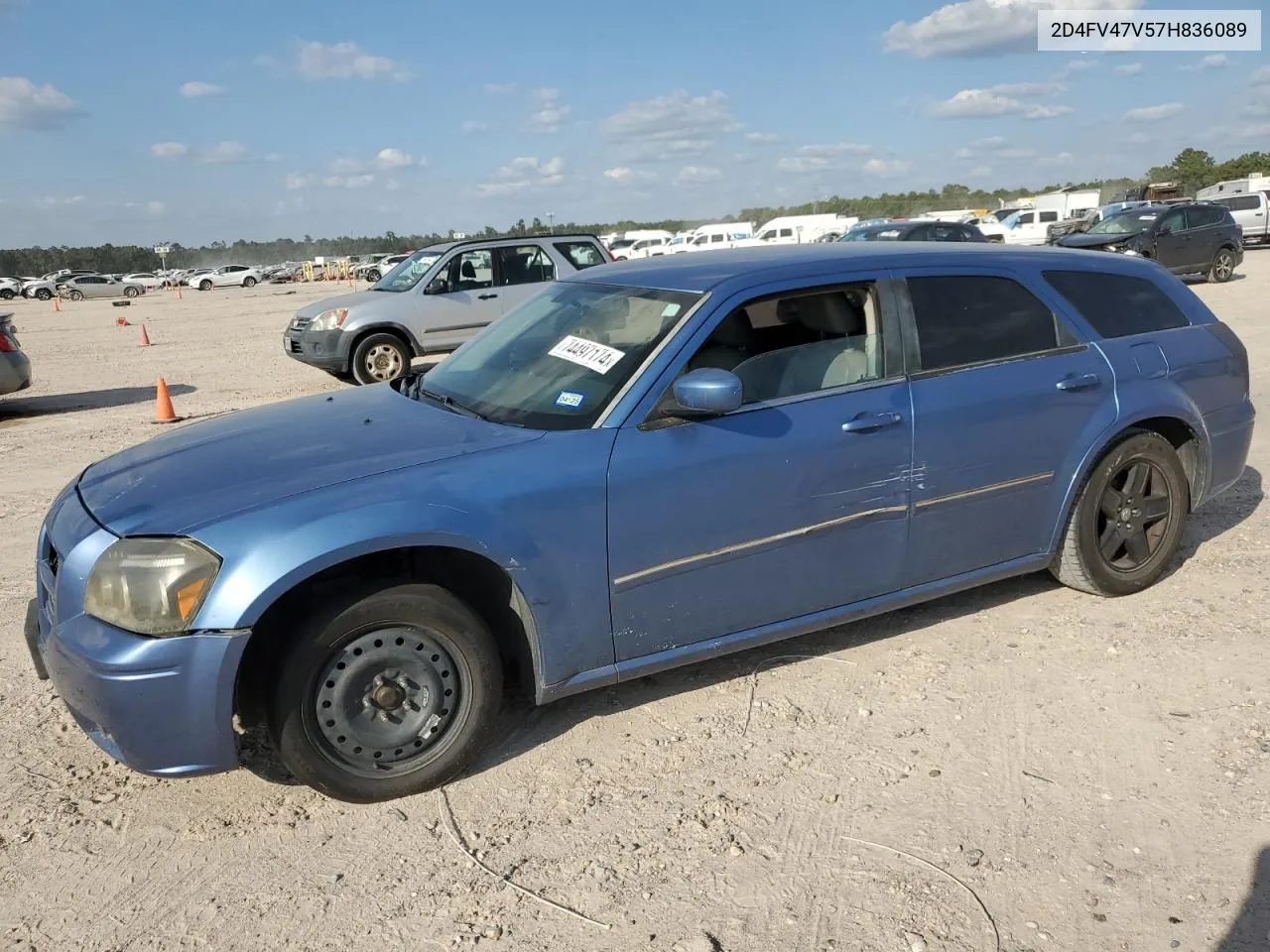 2007 Dodge Magnum Sxt VIN: 2D4FV47V57H836089 Lot: 74497174