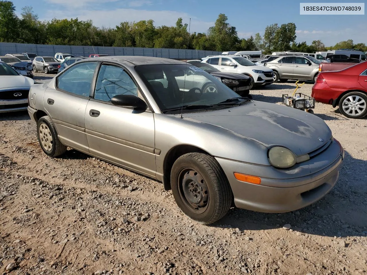 1998 Dodge Neon Highline VIN: 1B3ES47C3WD748039 Lot: 74674624