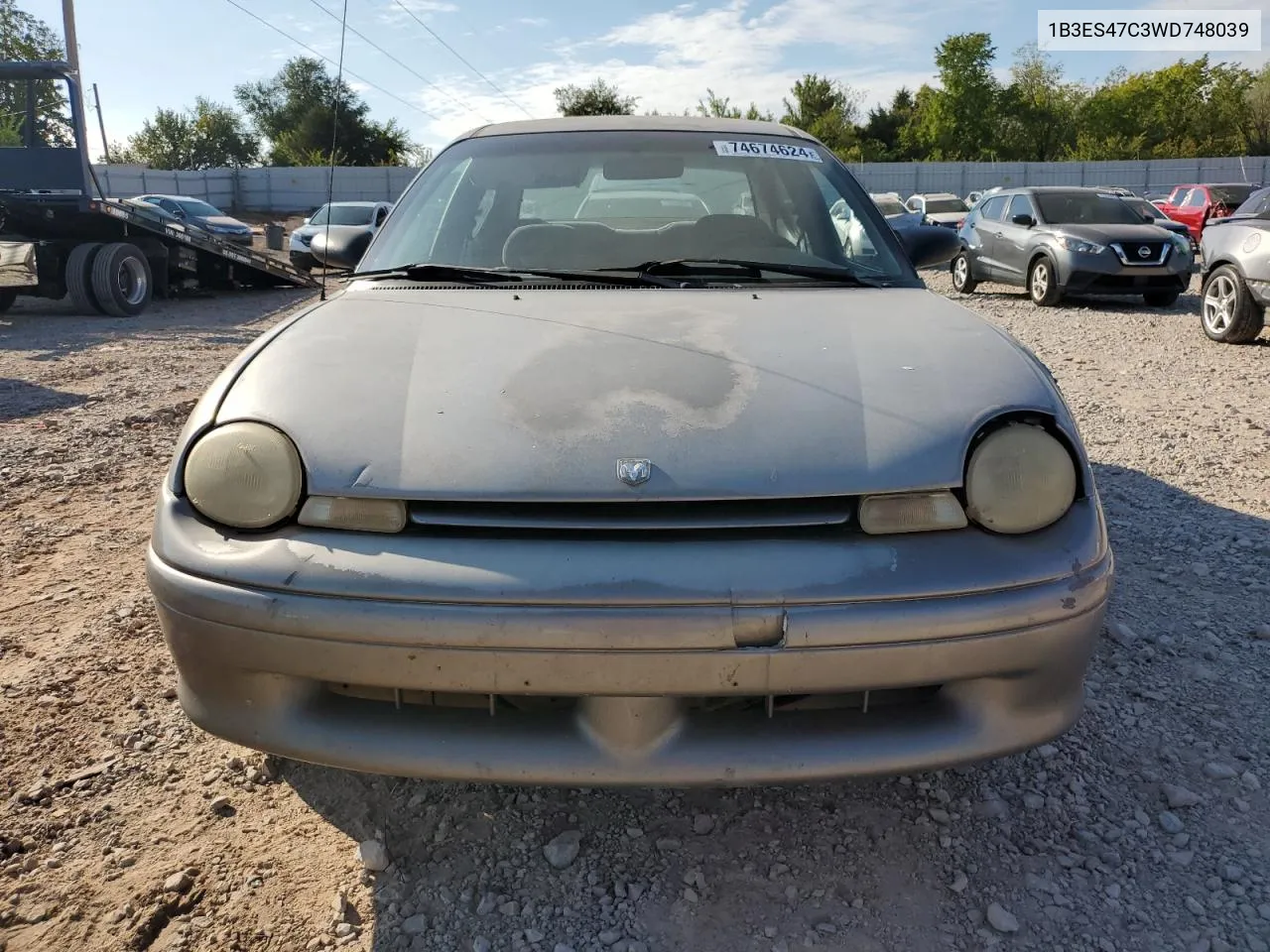 1998 Dodge Neon Highline VIN: 1B3ES47C3WD748039 Lot: 74674624