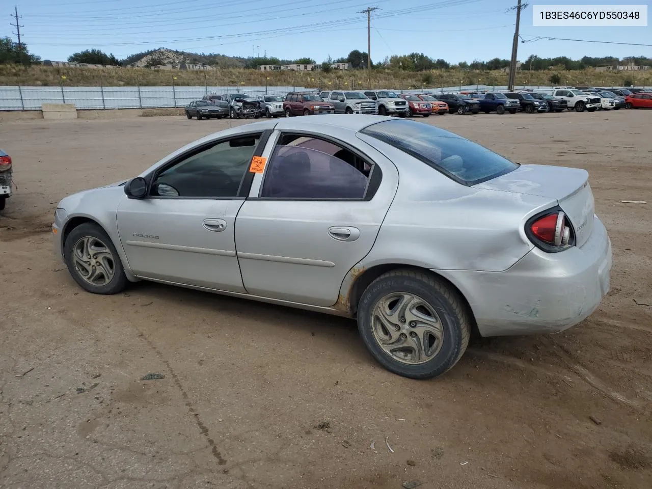 2000 Dodge Neon Base VIN: 1B3ES46C6YD550348 Lot: 76581624