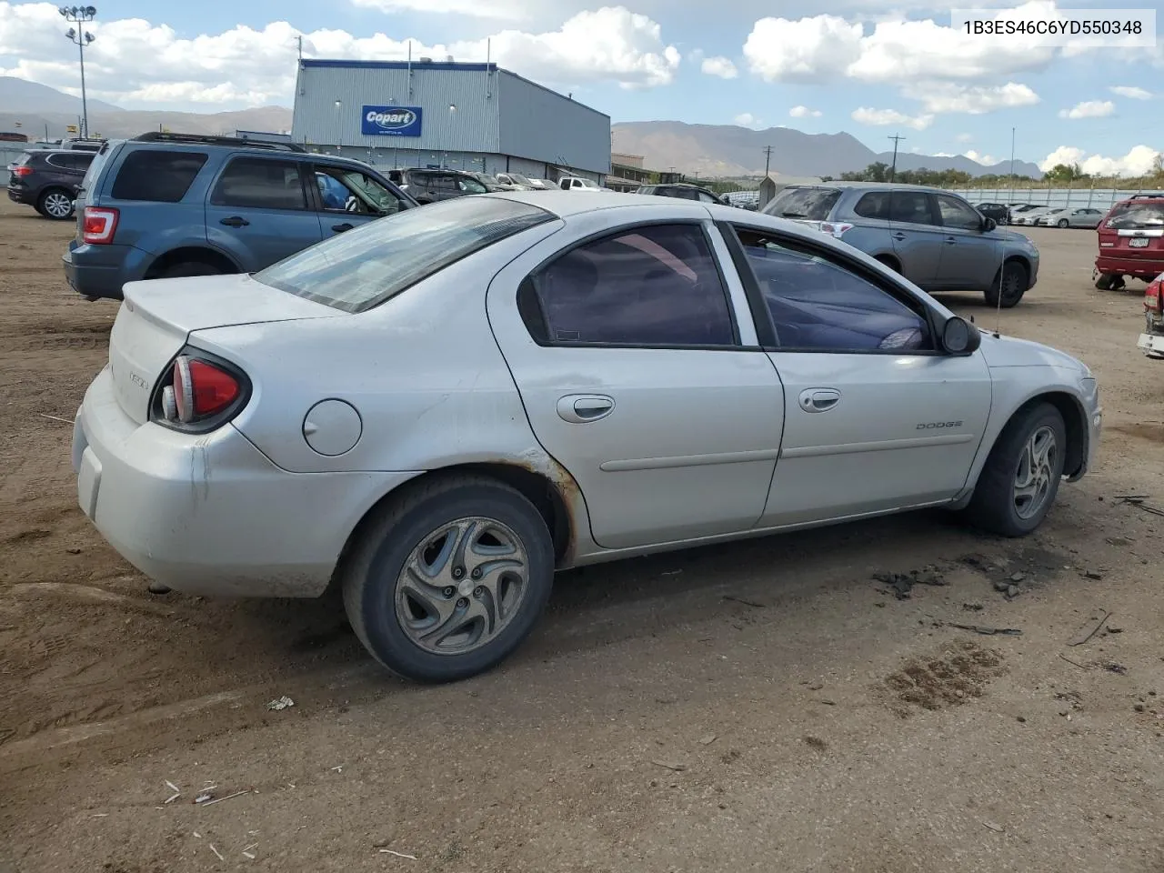 2000 Dodge Neon Base VIN: 1B3ES46C6YD550348 Lot: 76581624