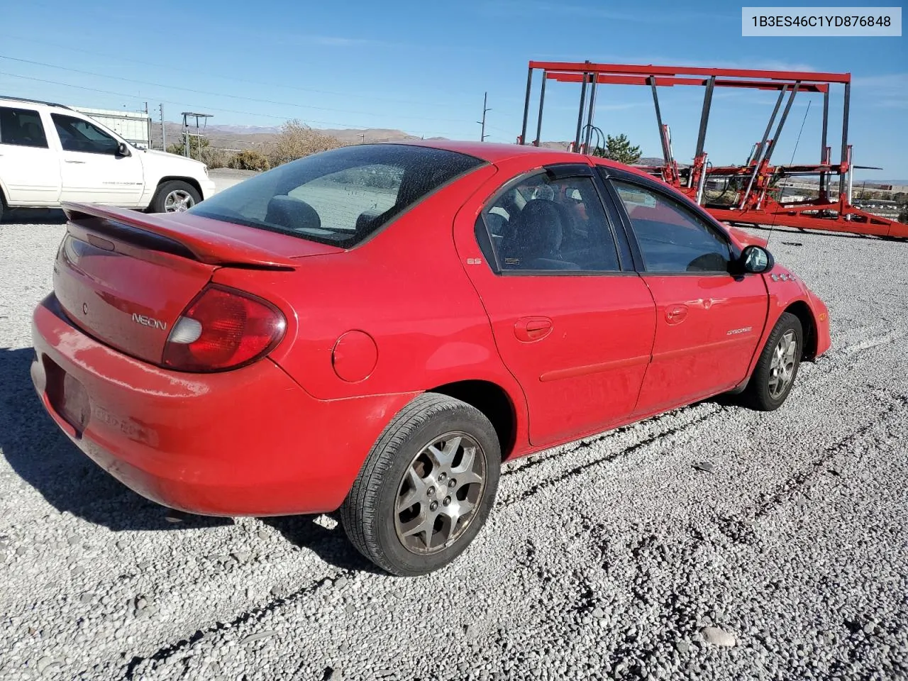 2001 Dodge Neon Base VIN: 1B3ES46C1YD876848 Lot: 79053274