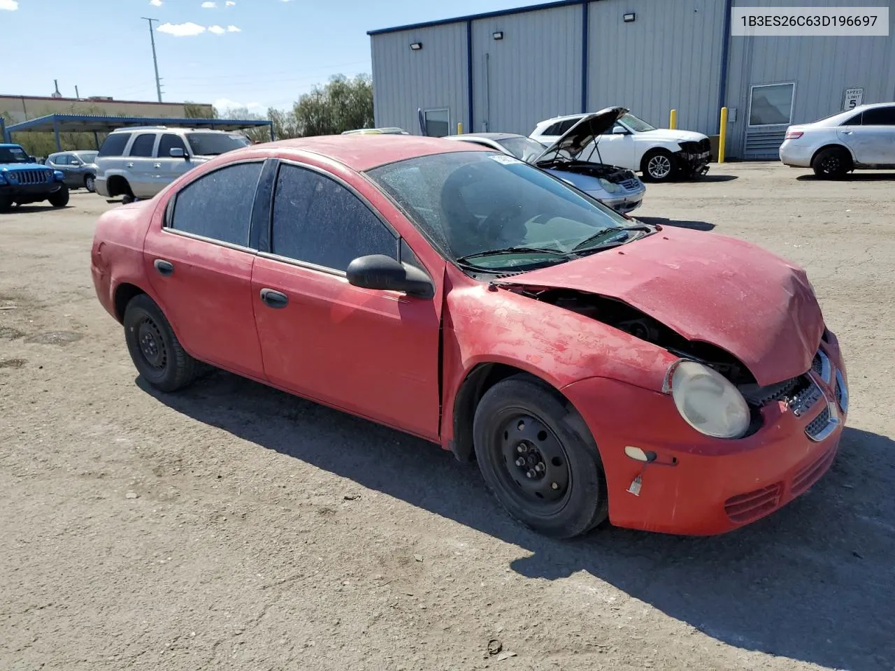 2003 Dodge Neon Se VIN: 1B3ES26C63D196697 Lot: 74081284