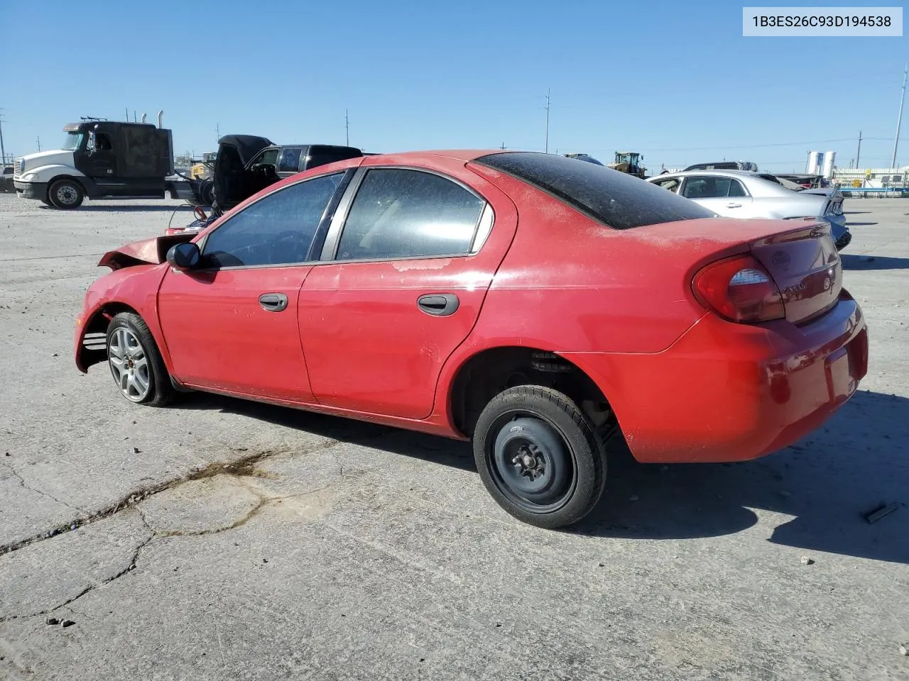 2003 Dodge Neon Se VIN: 1B3ES26C93D194538 Lot: 75598834