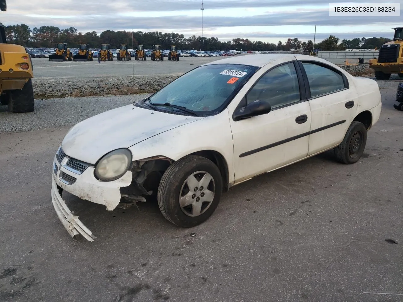 2003 Dodge Neon Se VIN: 1B3ES26C33D188234 Lot: 78412784