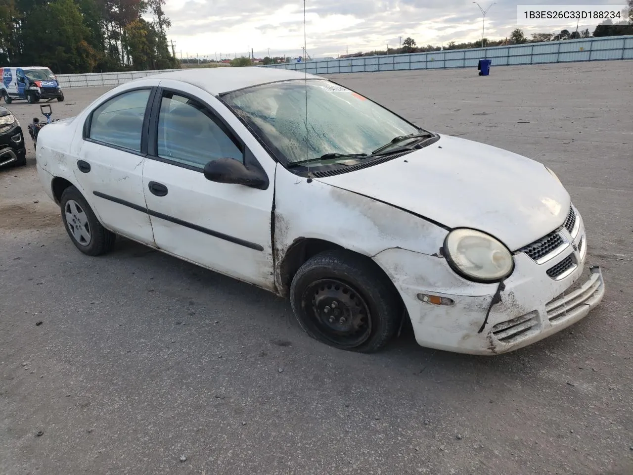 2003 Dodge Neon Se VIN: 1B3ES26C33D188234 Lot: 78412784