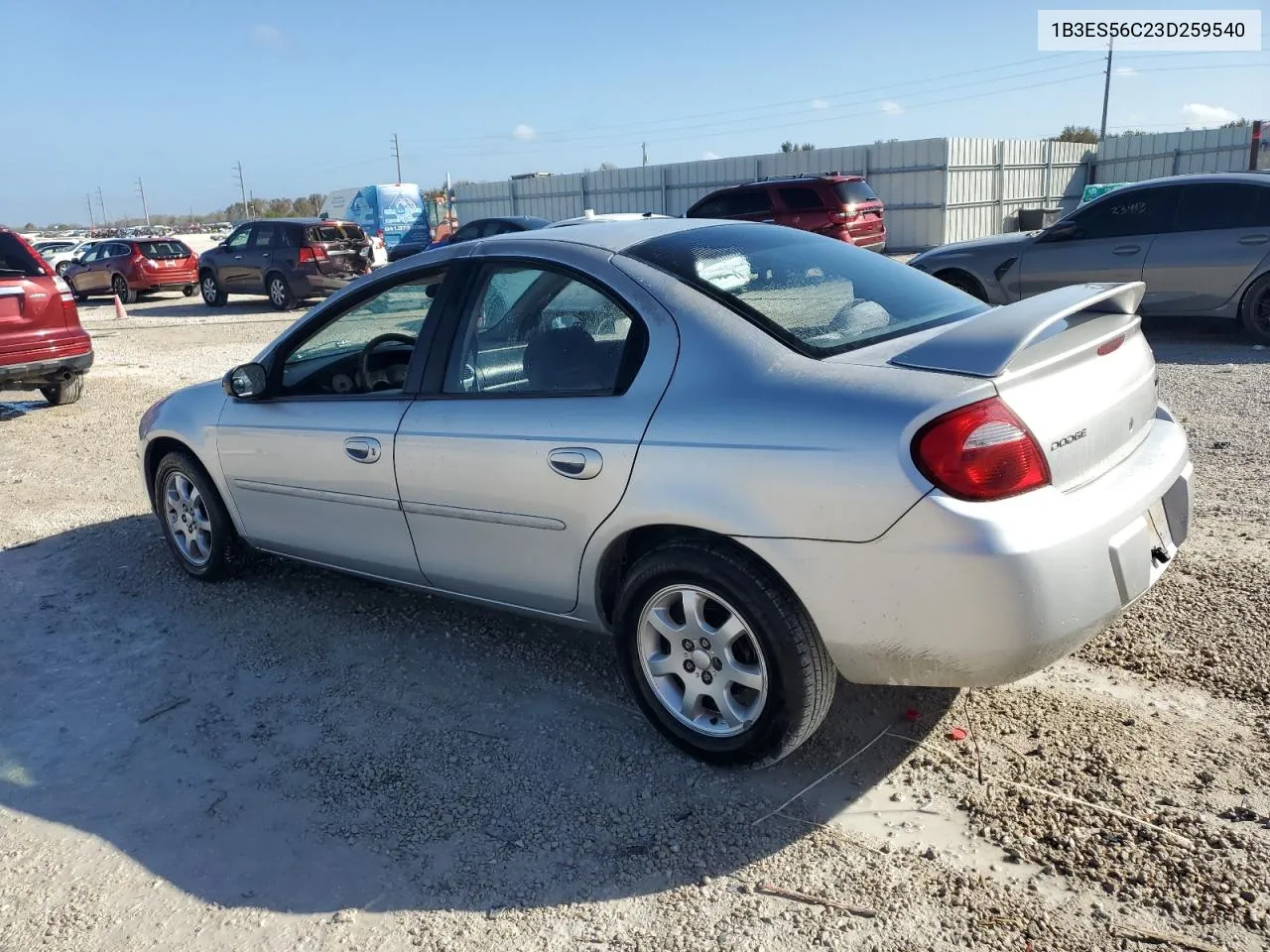 2003 Dodge Neon Sxt VIN: 1B3ES56C23D259540 Lot: 78537494