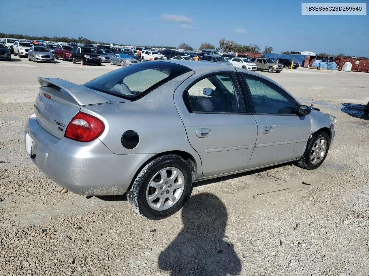 2003 Dodge Neon Sxt VIN: 1B3ES56C23D259540 Lot: 78537494