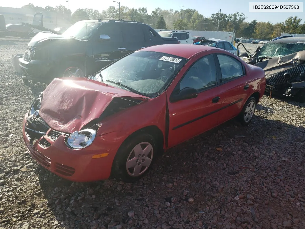 2004 Dodge Neon Base VIN: 1B3ES26C94D507590 Lot: 75286674