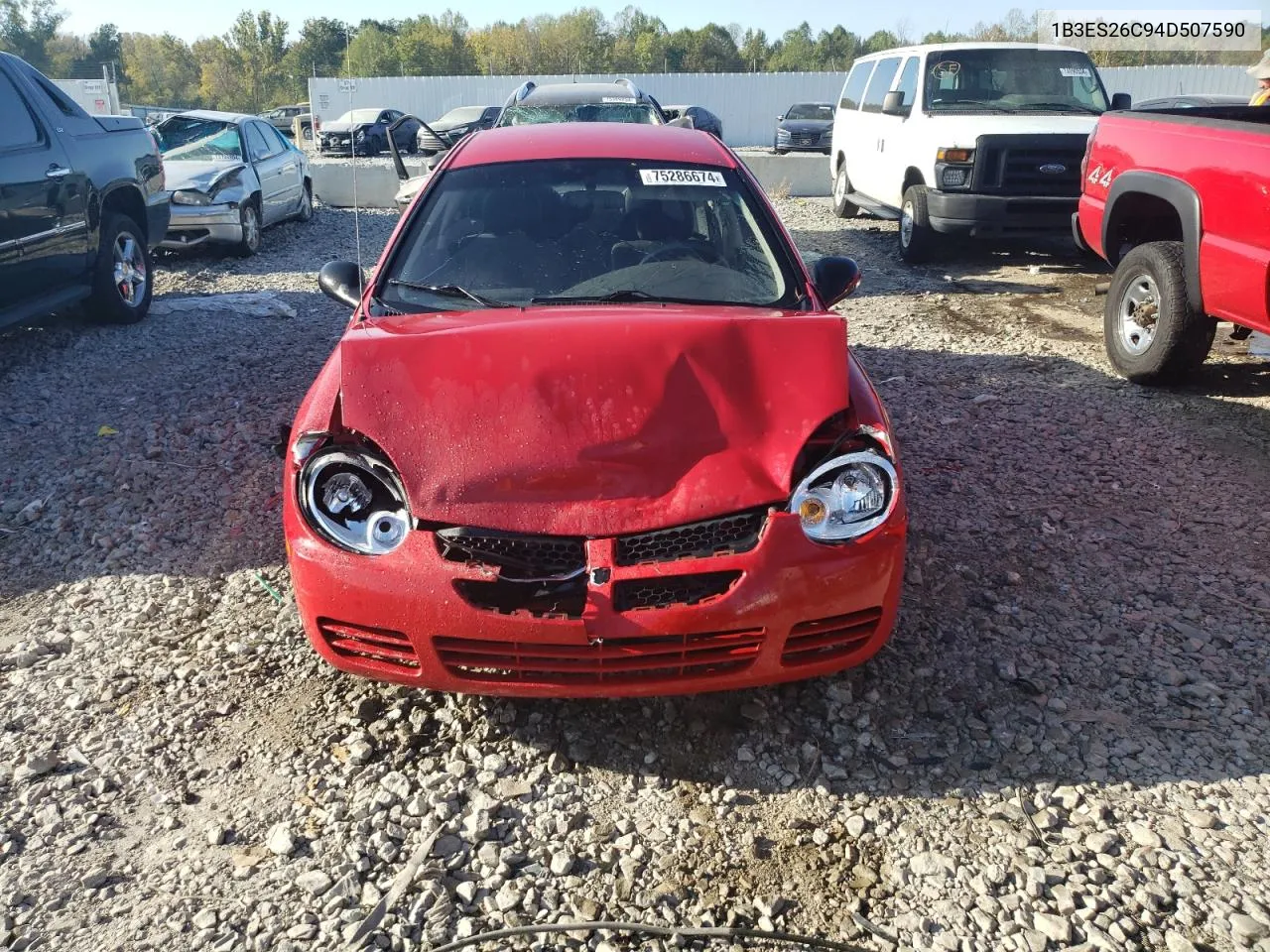 2004 Dodge Neon Base VIN: 1B3ES26C94D507590 Lot: 75286674