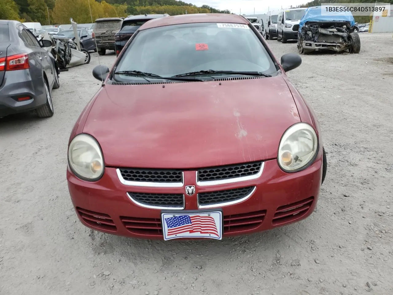 2004 Dodge Neon Sxt VIN: 1B3ES56C84D513897 Lot: 75667534