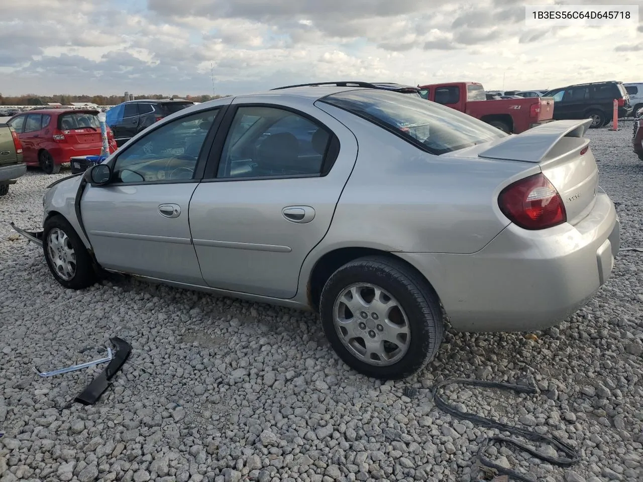 2004 Dodge Neon Sxt VIN: 1B3ES56C64D645718 Lot: 77305024