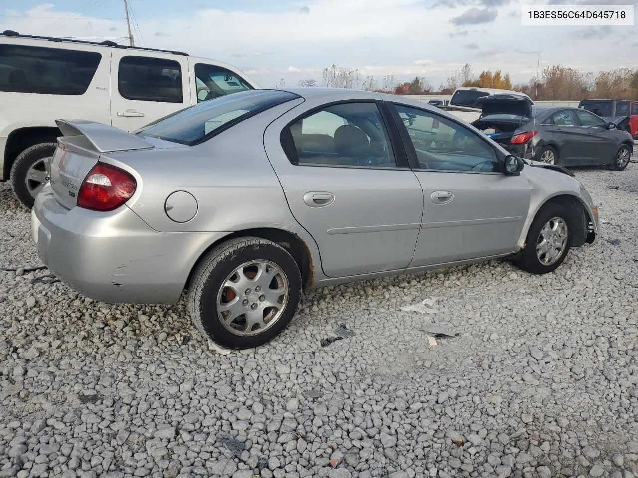 2004 Dodge Neon Sxt VIN: 1B3ES56C64D645718 Lot: 77305024