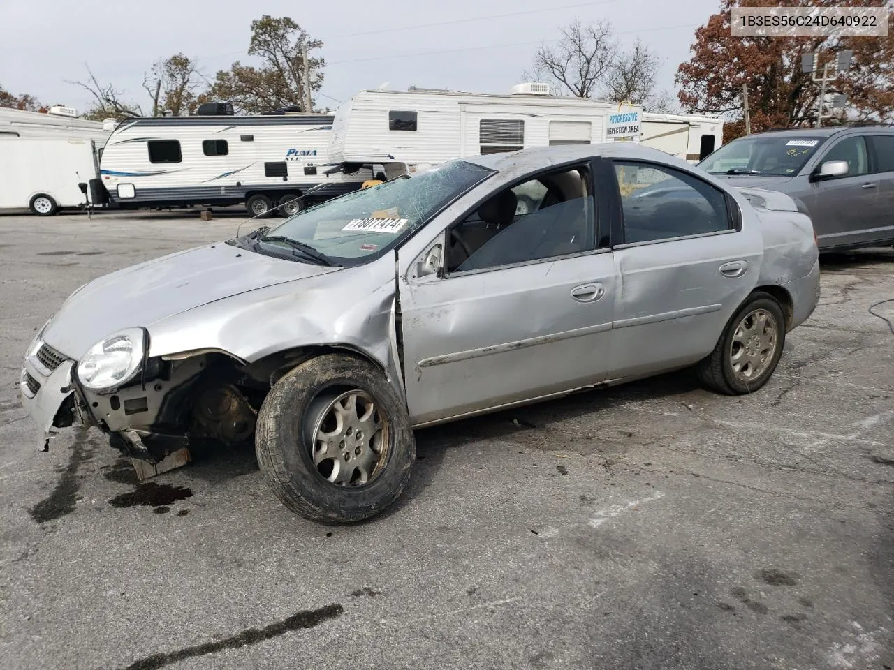 2004 Dodge Neon Sxt VIN: 1B3ES56C24D640922 Lot: 78077474