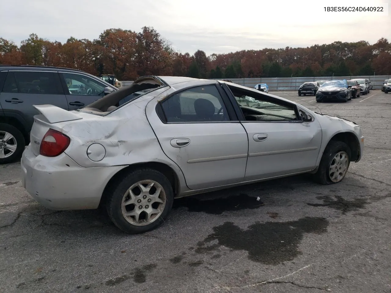 2004 Dodge Neon Sxt VIN: 1B3ES56C24D640922 Lot: 78077474